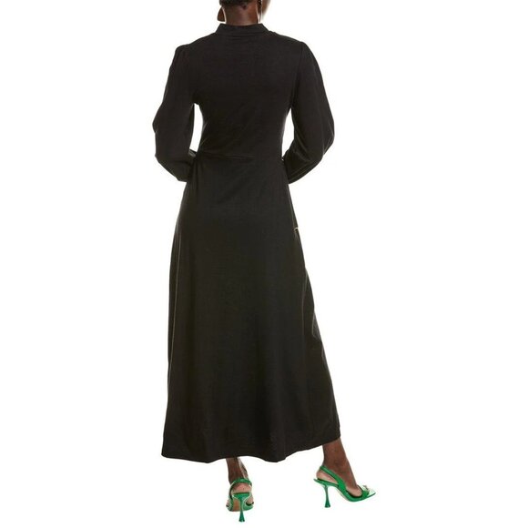 Garrie B  Embroidered Maxi Dress Women's Black Turtleneck Medium New With Tag - Picture 2 of 5